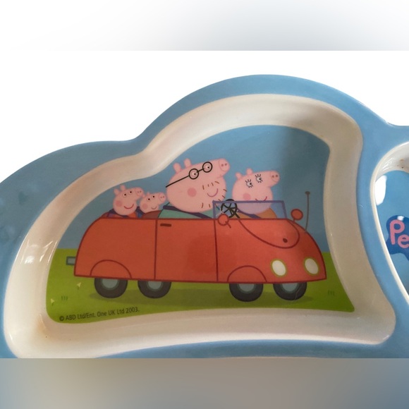 Zak Designs Peppa Pig Melamine Plate 3 Section Food Divider Lot of 2 - Picture 2 of 5